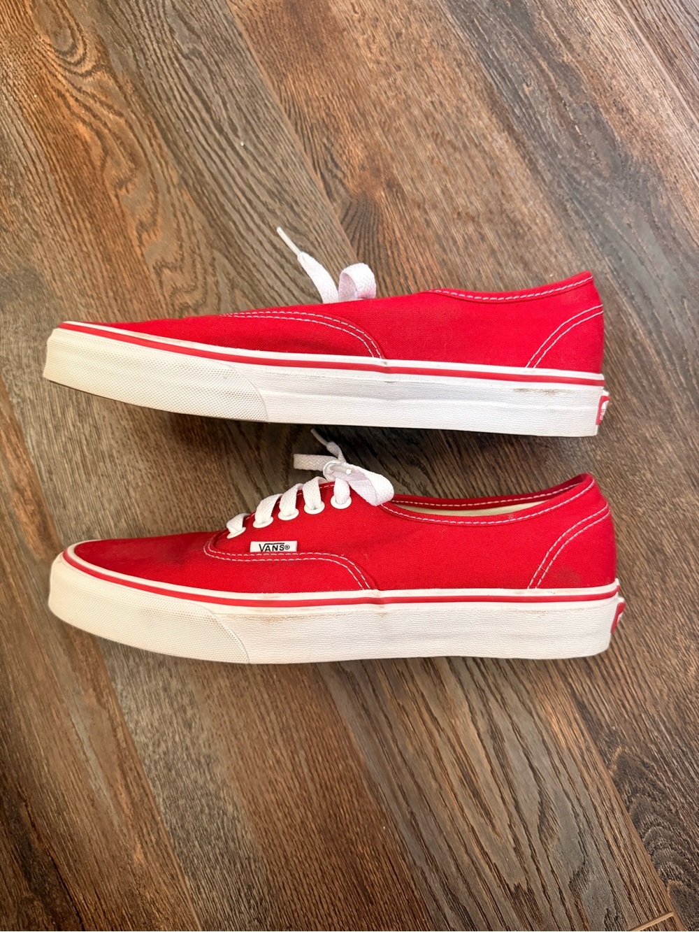 Vans Red Canvas Authentic Sneakers - Picture 2 of 5